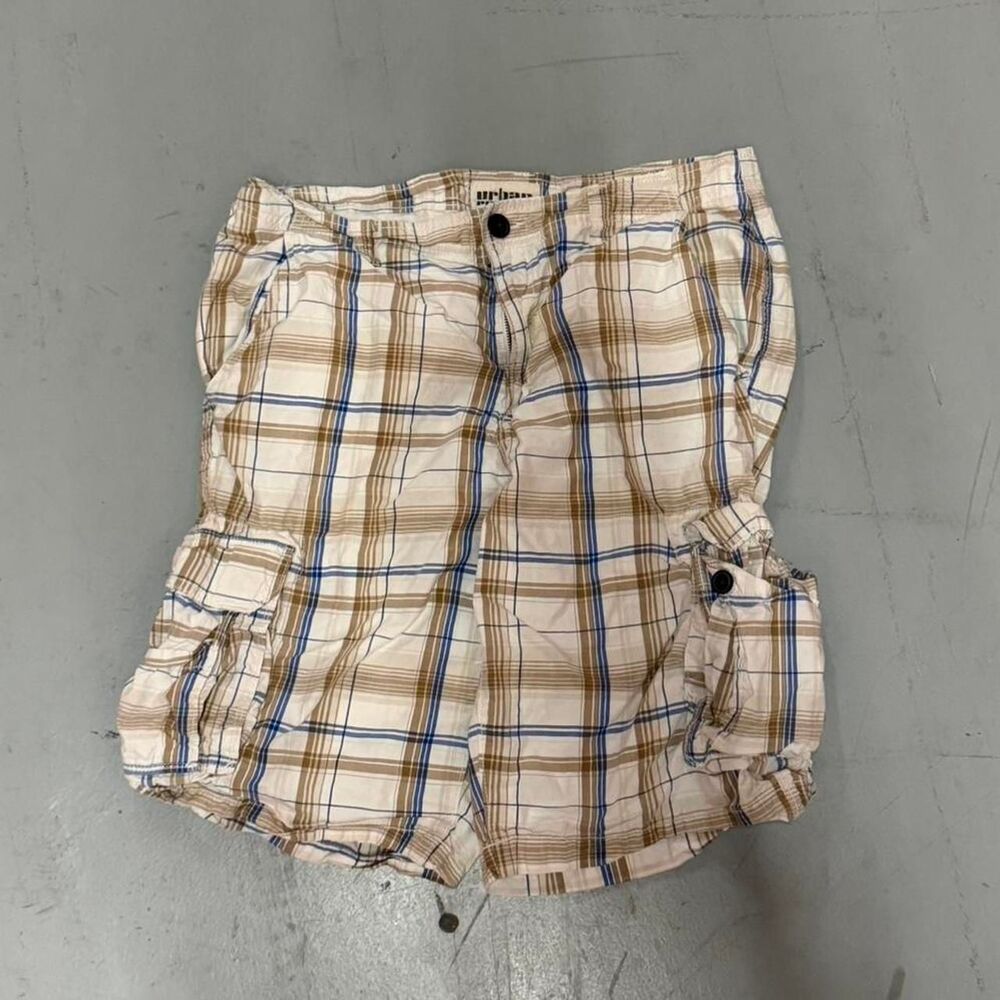 Urban Pipeline brown plaid cargo shorts Size 34